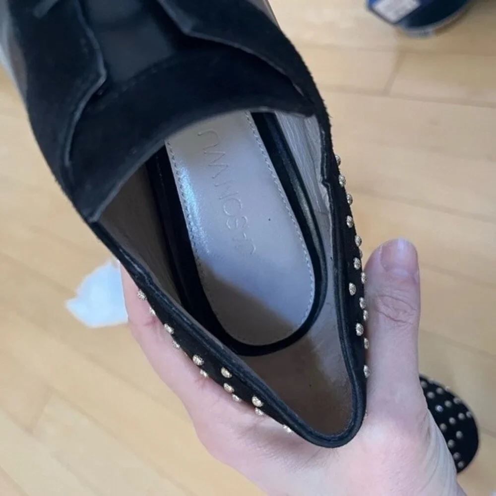 Jason Wu All Leather Gold Studded Made in Italy Bootie in Black 36.5